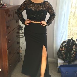 2 piece black dress